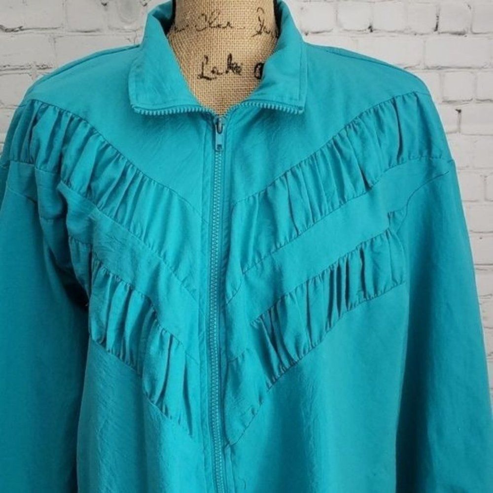 Vintage 80s 90s Teal Teddi Windbreaker - Picture 6 of 10